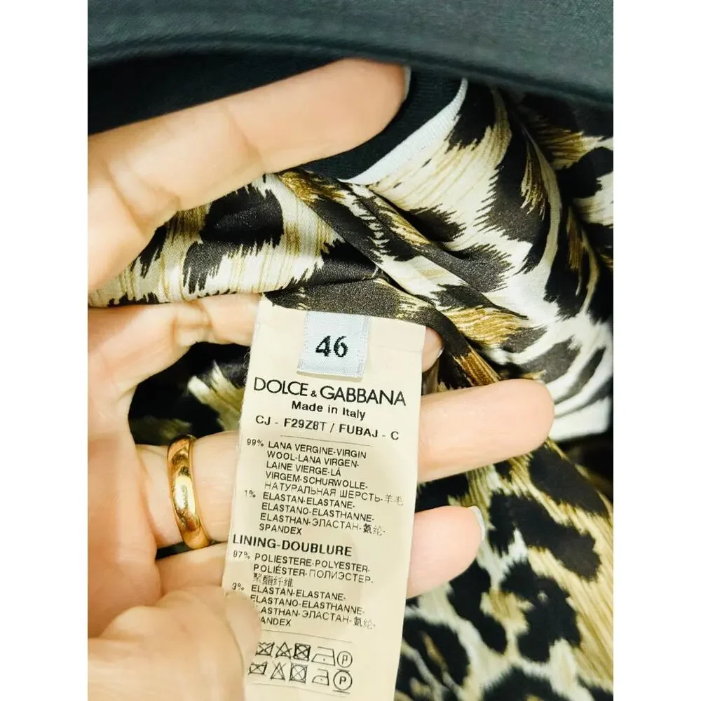 Dolce & Gabbana Turlington Virgin Wool Single-Breasted Blazer Black 46 IT/US 10 - Picture 6 of 6